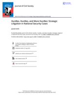 Hurdles, Hurdles, and More Hurdles: Strategic Litigation in National Security Cases