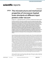 The microstructure and mechanical properties of microwave-heated lunar simulants at different input powers under vacuum