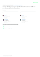 Towards achieving interorganisational collaboration between health-care providers: a realist evidence synthesis