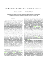 Fine-Tuned but Zero-Shot 3D Shape Sketch View Similarity and Retrieval