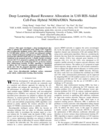 Deep Learning-Based Resource Allocation in UAV-RIS-Aided Cell-Free Hybrid NOMA/OMA Networks