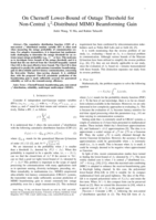 On Chernoff Lower-Bound of Outage Threshold for Non-Central χ² -Distributed MIMO Beamforming Gain