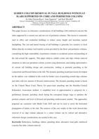 Sudden Column Removal in Tall Buildings With Flat Slabs Supported ON Core and Perimeter Columns