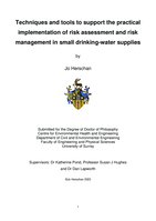 Techniques and tools to support the practical implementation of risk assessment and risk management in small drinking-water supplies