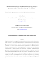 Open government, civic tech and digital platforms in Latin America: A governance study of Montevideo's urban app  Por Mi Barrio