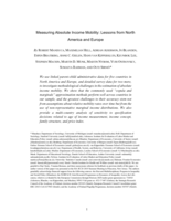 Measuring Absolute Income Mobility: Lessons from North America and Europet