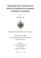 Microplastic fibres: Generation from textiles, and potential to sorb aqueous metal(loid)s in wastewater
