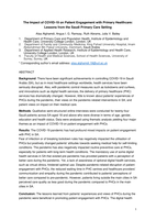 The impact of COVID-19 on patient engagement with primary healthcare: lessons from the saudi primary care setting