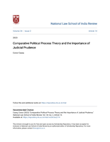 Comparative Political Process Theory and the Importance of Judicial Prudence Judicial Prudence