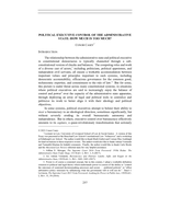 Political Executive control of the administrative state: how much is too much?