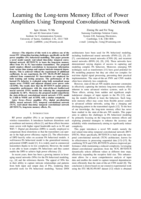 Learning the Long-term Memory Effect of Power Amplifiers Using Temporal Convolutional Network