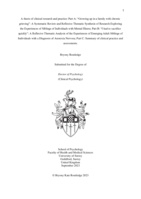 A thesis of clinical research and practice: Part A: “Growing up in a family with chronic grieving”: A Systematic Review and Reflexive Thematic Synthesis of Research Exploring the Experiences of Siblings of Individuals with Mental Illness; Part B: “I had to sacrifice quickly”: A Reflexive Thematic Analysis of the Experiences of Emerging Adult Siblings of Individuals with a Diagnosis of Anorexia Nervosa; Part C: Summary of clinical practice and assessments
