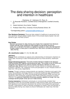 The data sharing decision: perception and intention in healthcare