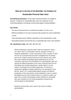 Data are in the eye of the beholder: Co-creation for sustainable personal data value