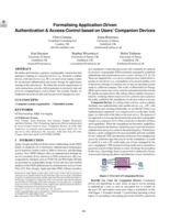 Formalising Application-Driven Authentication & Access-Control based on Users’ Companion Devices