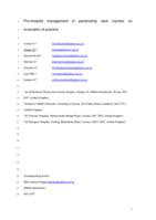 Pre-hospital management of penetrating neck injuries: an evaluation of practice