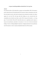Corporate social responsibility and inside debt: The long game