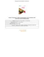 Avatar taxonomy: a&nbsp;new&nbsp;technological tool to enhance the consumer-brand relationships