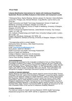 Lifestyle Modification Interventions for Adults with Intellectual Disabilities: Systematic Review and Meta-Analysis at Intervention and Component Levels