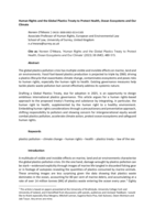 Human Rights and the Global Plastics Treaty to Protect Health, Ocean Ecosystems and Our Climate