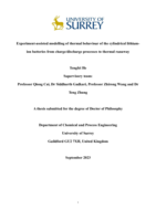 Experiment-assisted modelling of thermal behaviour of the cylindrical lithium-ion batteries from charge/discharge processes to thermal runaway