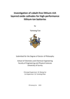 Investigation of Cobalt-free lithium-rich layered oxide cathodes for high-performance lithium-ion batteries