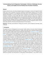 Commercializing Covid-19 Diagnostic Technologies: A Review of Challenges, Success Factors, and Insights from the Profiting From Innovation Framework