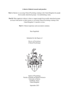 A thesis of clinical research and practice:  Part A: Barriers to accessing Clinical Psychology training in the United Kingdom for people from racially minoritised groups: A Q-methodology study;  Part B: What empirical evidence is there to suggest people from racially minoritised groups are faced with barriers on their journey to accessing Clinical Psychology training in the United Kingdom? A narrative review;  Part C: Clinical experience and assessments summary