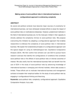 Making Sense of Socio-Political Risks in International Business: A Configurational Approach to Embracing Complexity