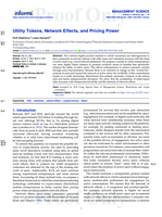 Utility Tokens, Network Effects, and Pricing Power