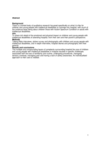 Being a child with intellectual disabilities in hospital: The need for an individualised approach to care