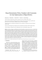 Deep Deterministic Policy Gradient with Constraints for Gait Optimisation of Biped Robots