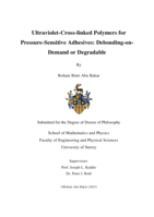 Ultraviolet-Cross-linked Polymers for Pressure-Sensitive Adhesives: Debonding-on-Demand or Degradable