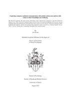 Exploring computer mediated communication with autistic adolescents and how this relates to their friendships and wellbeing