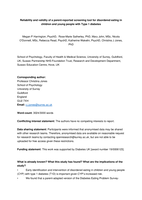 Reliability and validity of a parent?reported screening tool for disordered eating in children and young people with Type 1 diabetes