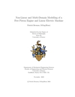 Non-Linear and Multi-Domain Modelling of a Free Piston Engine and Linear Electric Machine