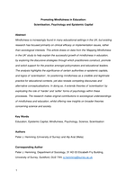 Promoting mindfulness in education: Scientisation, psychology and epistemic capital