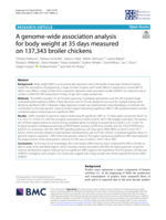 A genome-wide association analysis for body weight at 35&nbsp;days measured on 137,343 broiler chickens
