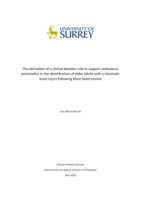 The derivation of a clinical decision rule to support ambulance paramedics in the identification of older adults with a traumatic brain injury following blunt head trauma