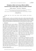 Designing resilient and energy-efficient additive manufacturing enabled supply chains (Extended Abstract)