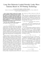 Long Slot Dielectric-Loaded Periodic Leaky-Wave Antenna Based on 3D Printing Technology