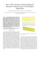 Sub-7 GHz Circularly Polarized Dielectric Resonator Antenna Array for Full-Duplex Applications