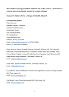 Transition of young people from children's into adults' services: what works for whom and in what circumstances - protocol for a realist synthesis