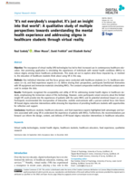 'It's not everybody's snapshot. It's just an insight into that world': A qualitative study of multiple perspectives towards understanding the mental health experience and addressing stigma in healthcare students through virtual reality