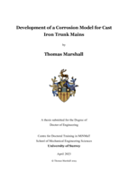 Development of a Corrosion Model for Cast Iron Trunk Mains