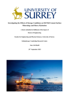 Investigating the Effects of Storage Conditions on Oil-Well Cement Surface Mineralogy and Slurry Hydration