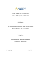 The Influence of Past Experience on the Electric Vehicles Purchase Intention: The Case of China
