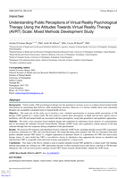 Understanding Public Perceptions of Virtual Reality Psychological Therapy Using the Attitudes Towards Virtual Reality Therapy (AVRT) Scale: Mixed Methods Development Study