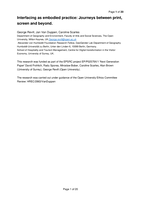 Interfacing as embodied practice: Journeys between print, screen and beyond