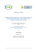 Computational analysis of the performance of honeycomb labyrinth seals within a gas turbine internal air system